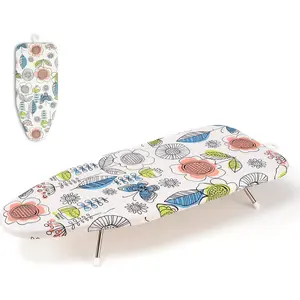Portable Folding Tabletop Ironing Board with Thick Felt Padding Heat Resistant Cover Stainless Steel Legs Compact Space Saving Butterfly