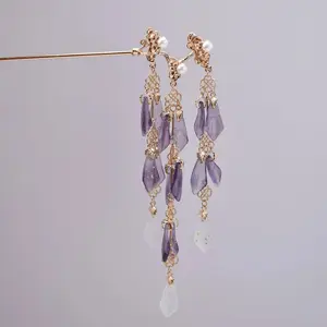 Cascading Waterfall Gemstone Hairpins in 3 Colors - Elegant Design for Women