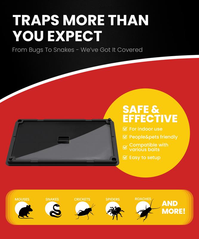 WowCatch Mouse Traps Non Toxic Sticky Rat Mice Glue Boards Pet Safe Pest Control for Roaches Crawling Insects and Other Household Pests Strong Adhesive Trap Pads Ideal for Home House Kitchen Garage Basement and Warehouse Indoor Pest Control Solution