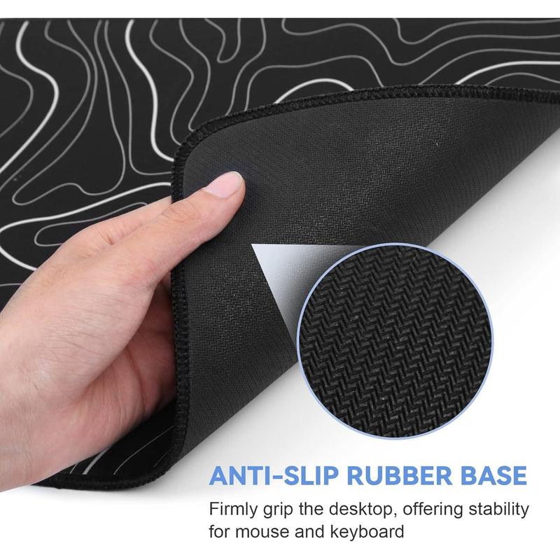 Pad Gaming Mousepad 31.5 x 11.8in Large Pad for Keyboard and with Anti-Slip Rubber Base, Keyboard Pad XL Mat for and Office(Black with White Topographic Line) Pad Gaming Mousepad 31.5 x 11.8in Large Pad for Keyboard and with Anti-Slip Rubber Base, Keyboard Pad XL Mat for and Office(Black with White Topographic Line)