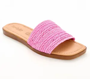 Seychelles Woven Raffia Slide Sandals- Palm Perfection