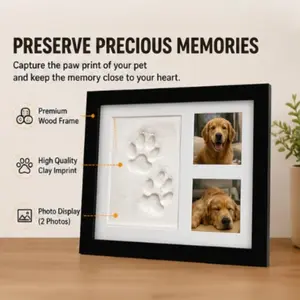Pet Paw Print Keepsake Frame Set: Capture Exclusive Memories of Your Cat or Dog