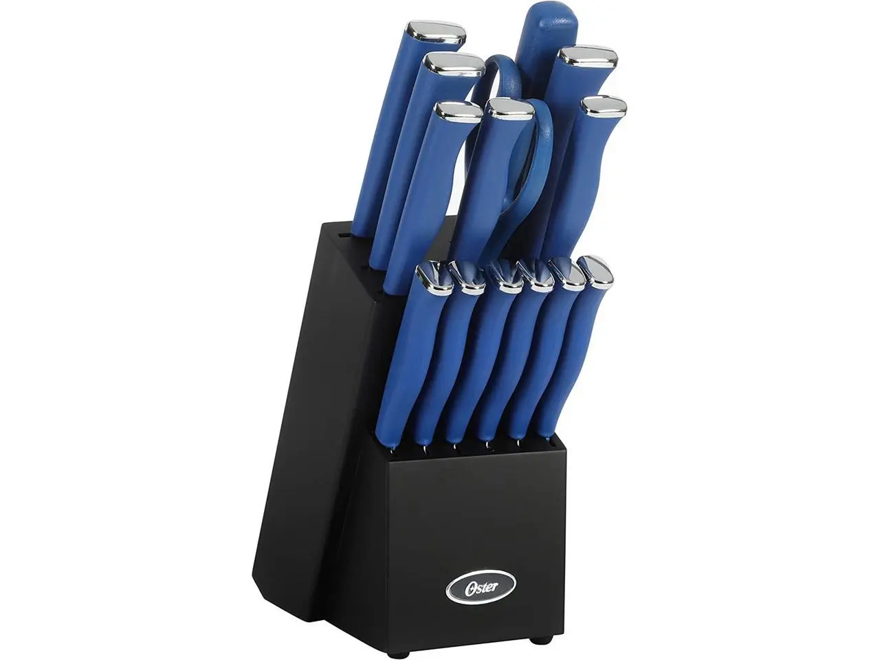 Oster Langmore 15 Piece Stainless Steel Blade Cutlery Set in Dark Blue Oster Langmore 15 Piece Stainless Steel Blade Cutlery Set in Dark Blue
