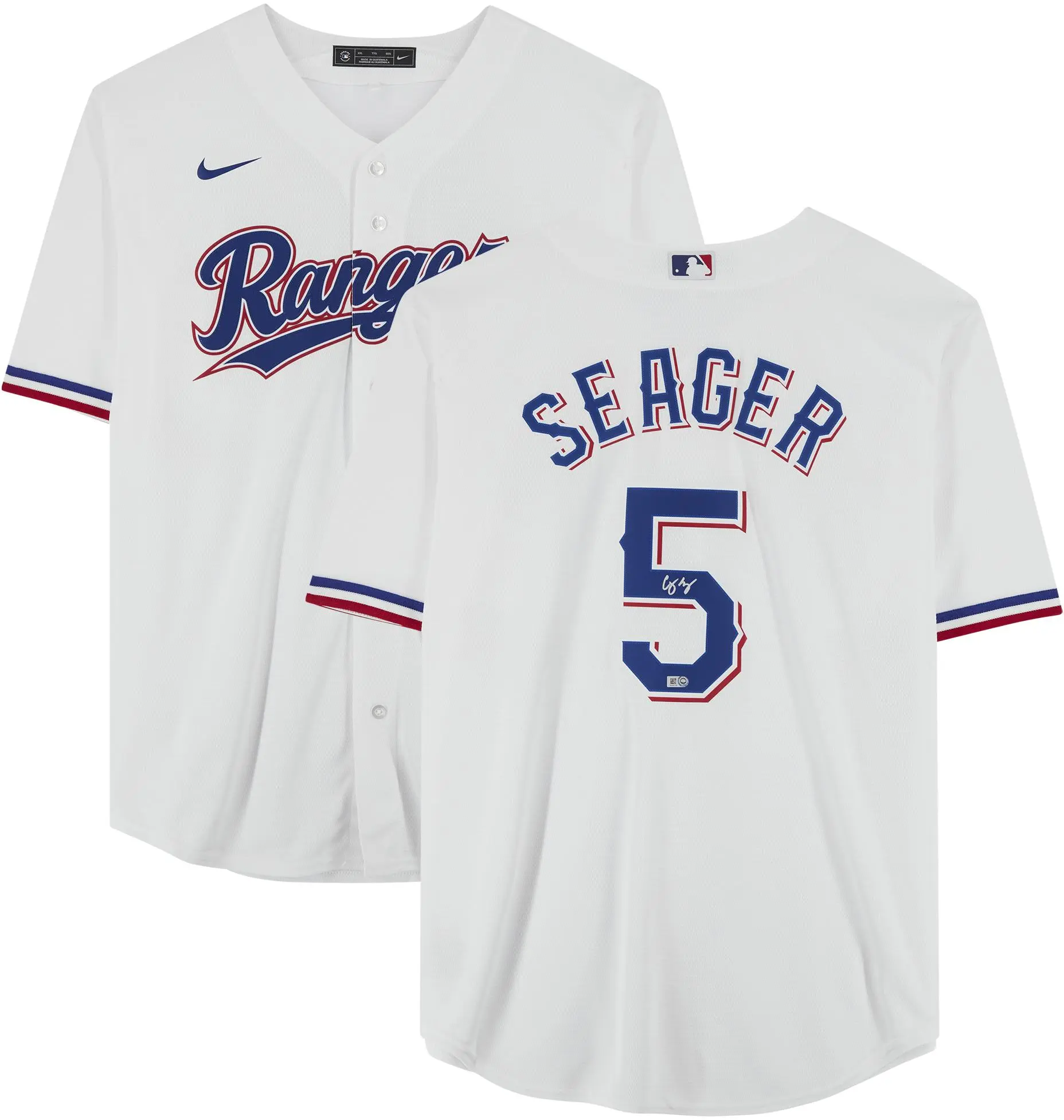 Corey Seager Texas Rangers Autographed White Nike Replica Jersey - Fanatics Authentic Certified