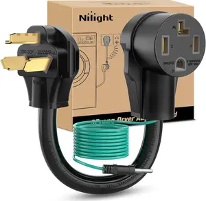 Nilight EV Dryer Adapter Cord 30 Amp to 30Amp 3 Prong 125V 3750 Watt Pure Copper Dryers Old Outlet New Plug Conversion Heavy Duty 10 Gauge Wires 10-30P to 14-30R 30M/30F