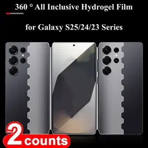 2-Piece Full Coverage Water Gel Soft Film, Phone Protection Film Screen Protector for Samsung S25/s25+/s25 Ultra/galaxy S24/s24+/s24 Ultra, Includes Installation Tool