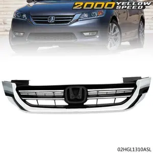 Front Bumper Radiator Upper Chrome Grill Fit For Honda Accord 2013 2014 2015 New