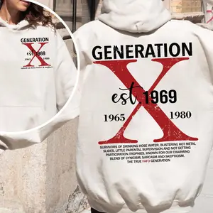 Custom Year Generation X Skull Hoodie New Version, FAFO Generation, Raised on Hose Water and Neglect, 100% Cotton, Two-Sided Design Menswear Shirt