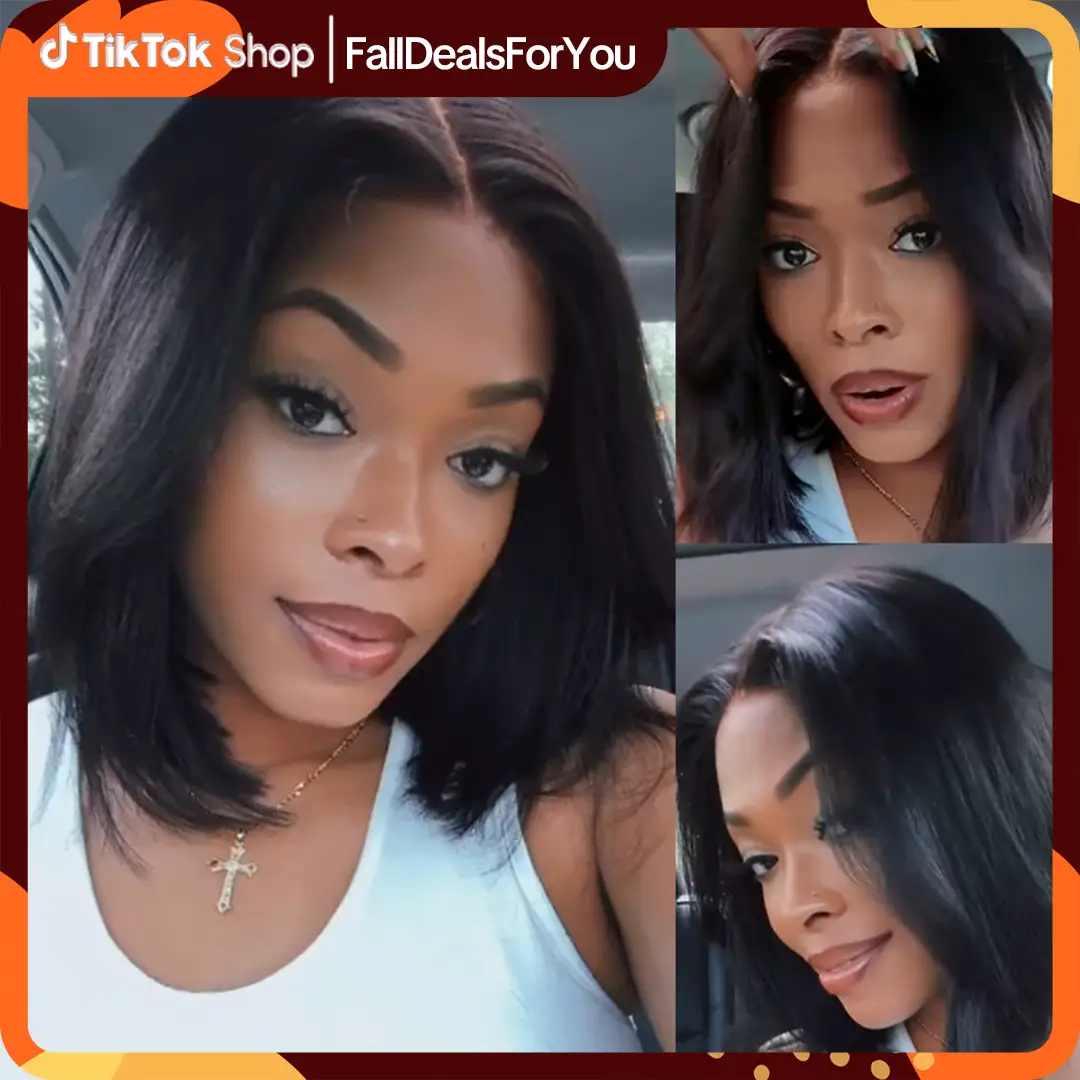 【Upgraded】Nadula Yaki Straight Put On & Go Human Hair Glueless Wig With Drawstring Bob Style 13x4 7x5 Pre-Cut Lace & Natural Scalp TikTokShopFallDeals