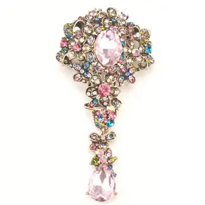 Vintage Rhinestone Court Style Pendant Brooch Fashion Creative Women Dress Shawl Corsage Jewelry Pin