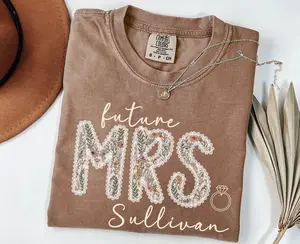 [Sale up to 70%] Comfort Colors Future Mrs Shirt, Custom Last Name Bride to Be Tshirt, Personalized Engagement Gift for Bride, Bridal Shower Tee Gift for Her Bachelorette Tees