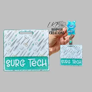 Medical Tools Badge Buddy - Custom Badge Backers - Personalized ID Badge Holders - Handmade Gifts for Nurses, Teachers & Office Workers