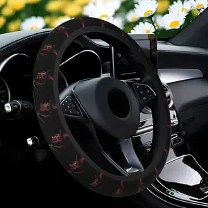 1 pcs art pattern car steering wheel cover, universal 15 inch chloroprene rubber breathable car interior decoration protective cover