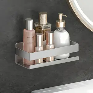 1 piece 304 stainless steel bathroom perforated storage rack bathroom sink kitchen storage rack shampoo body gel wall hanging rack multipurpose item storage rack