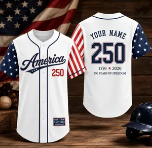 Custom 250th Anniversary Baseball Jersey, Family Matching Patriotic Jerseys, USA Kids & Adults Shirts, Custom Name Number 4th of July Top