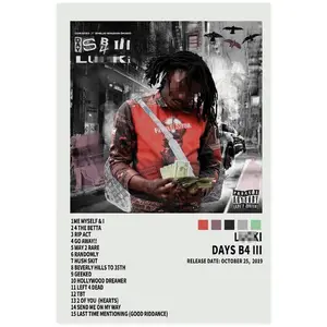 Lucki Poster Rapper Days B4 Iii Music Album Cover Posters Poster Bedroom Decor Sports Landscape Office Room Decor Gift UnframePoster