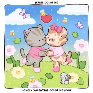 Berrie Coloring Lovely Valentine: Cute and Cozy Coloring Book for Adults & Kids Featuring Easy to Color Animal Illustrations and Adorable Scenes Paperback