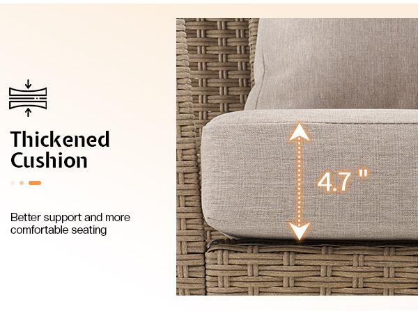 AMERLIFE Modern Large Patio Furniture Sets, PE Rattan Patio Couch and 2 Wicker Chairs with Irregular Design, Outdoor Furniture Sets for Backyard, Patio, Garden/Best Gift Ideas/Christmas Gifts