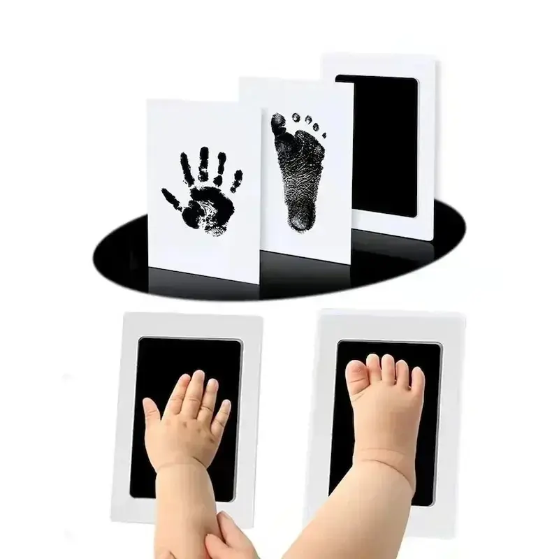 Baby Hand & Footprint Ink Pad Gift Set , Baby Shower Party Gift, DIY Baby Footprint Kit, Baby Souvenirs, Pets Paws Imprint Kit, Family Memorial Gifts, Lasting Memories, Valentines Gift for Her, Instructions
