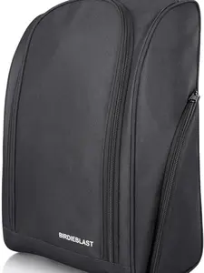 Golf Shoe Bag, Zipper Sports Shoe Strap Bag with Side Accessory Pocket for Storing Golf Accessories, Padded Golf Shoe Carry Bags with Clasped Strap Handle (Black)