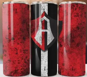 Atlas Fc Futbol Tumbler 20oz Skinny Cup Mug Stainless Steel w Straw, Gifts for Fans, Mexico Soccer Souvenir