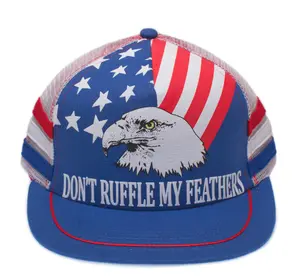 Classic 3 Stripe Don’t Ruffle My Feathers Hat Flat Bill Adult One-Size Cap Multi