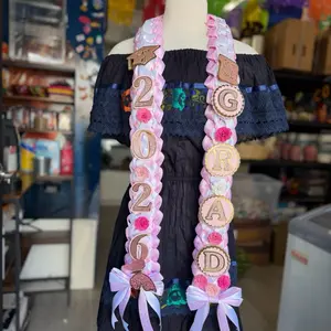 Class 2026 graduations leis Mexico lindo sarape style pink