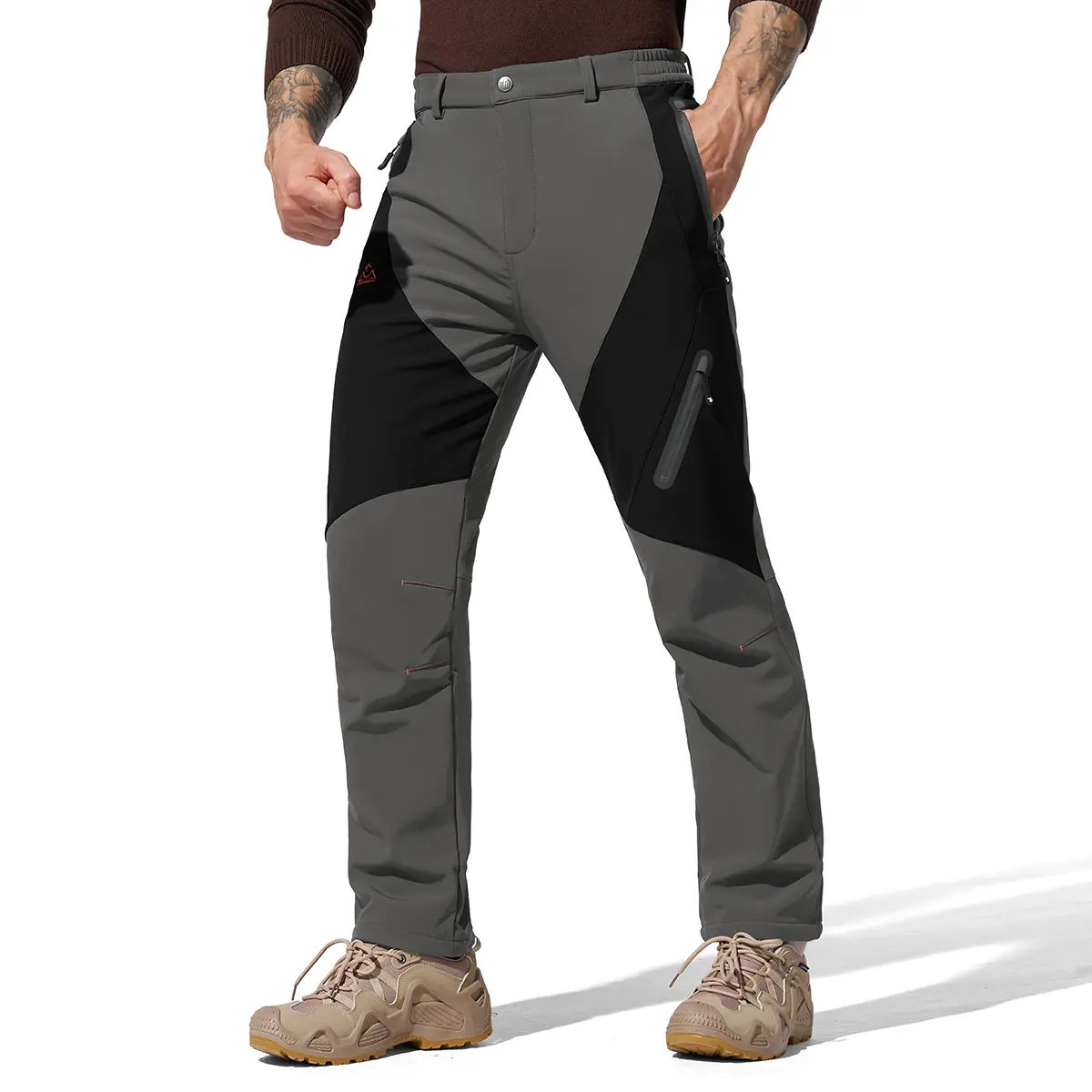 GOPUNE Men's Thermal Insulated Winter Pants Snow Skiing Outdoor Work Pants Waterproof Windproof Fleece Lined Hiking Cargo Winter Warm Trousers Outdoorfun Activewear