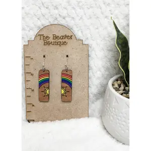 Rainbow and Sunshine Dangle Earrings