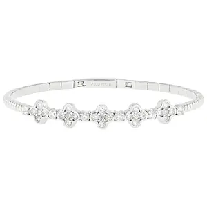 JTV White Lab-Grown Diamond H SI 14K Platinum Over Sterling Silver Flex Bangle Bracelet 1.45ctw