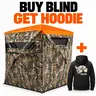 TIDEWE Vis360 360° See-Through Hunting Blind, Silent Pop-Up Deer Ground Blind with Removable 300D Blackout Panel, Adjustable 270°/360° Viewing, 4 Full Panels
