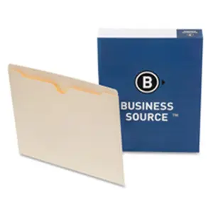 Business Source  File Pocket- Straight Cut Tab- .50in. Tab- Letter- Manila