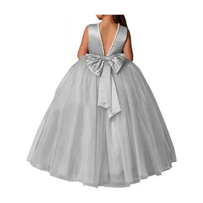prom dress for 5th graders Flower Girl Long Princess Vintage Lace Maxi Gown Kids Formal Wedding Bridesmaid Pageant Tulle Dresses Little Big Girls Elegant Bowknot Dance First Communion Birthday Dresses Purple 2-3Y: Clothing, Shoes School Graduation Dress Prom Dresses