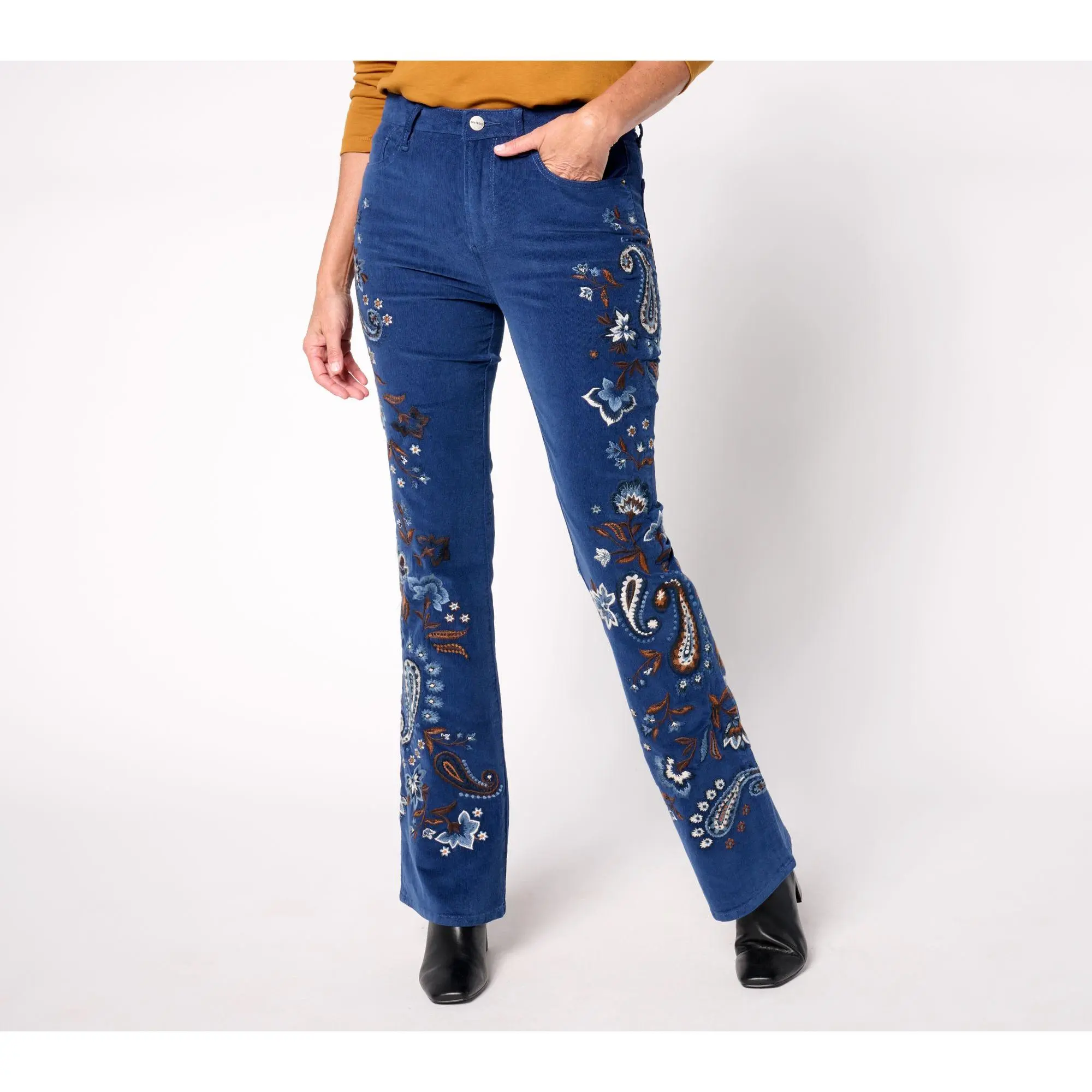 Driftwood Jeans Wyatt Corduroy Boot-Cut Pants - Moody Paisley