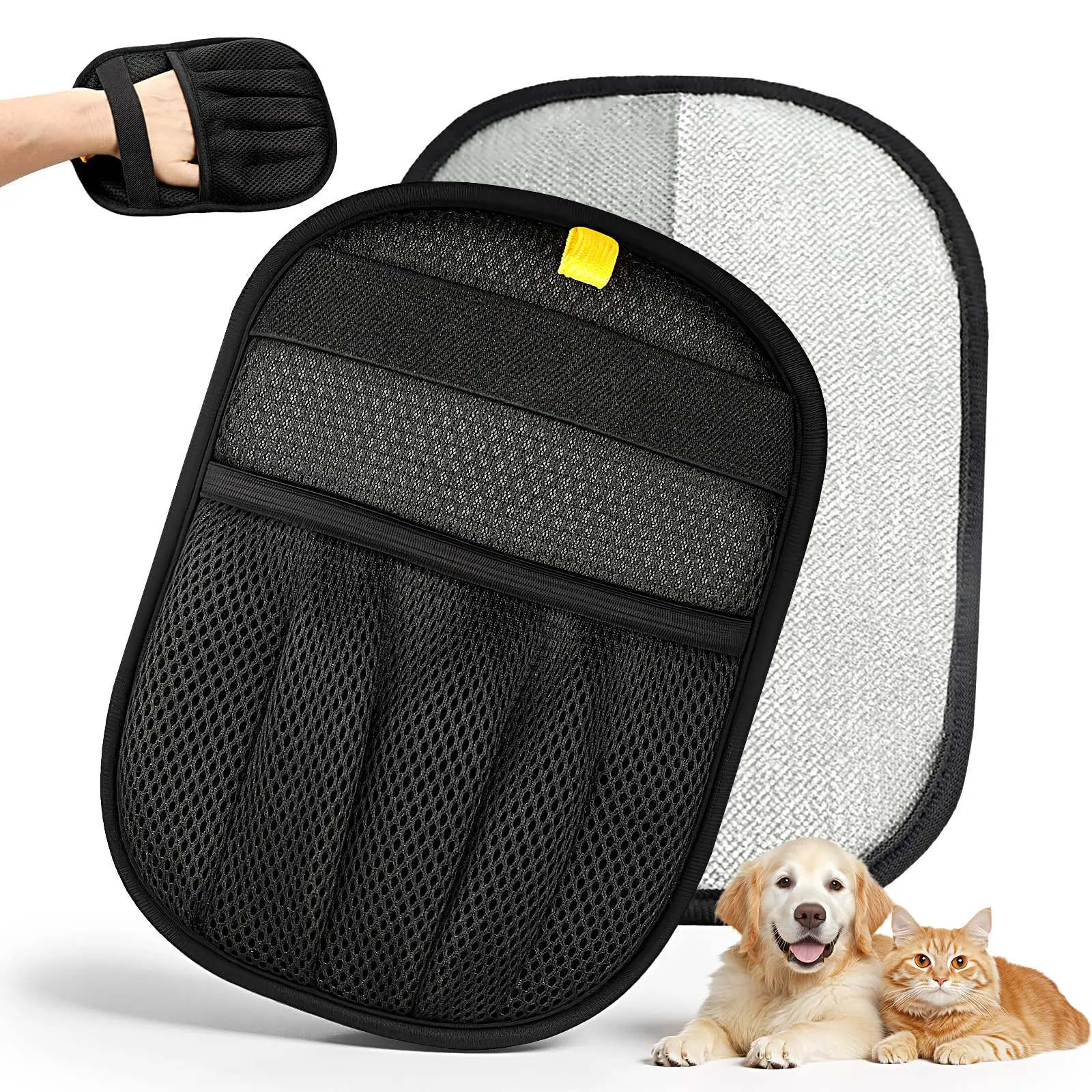 Pet Hair Remover Glove for Cats & Dogs, Reusable Electrostatic Lint Remover Mitt for Furniture, Couch, Carpet & Clothes