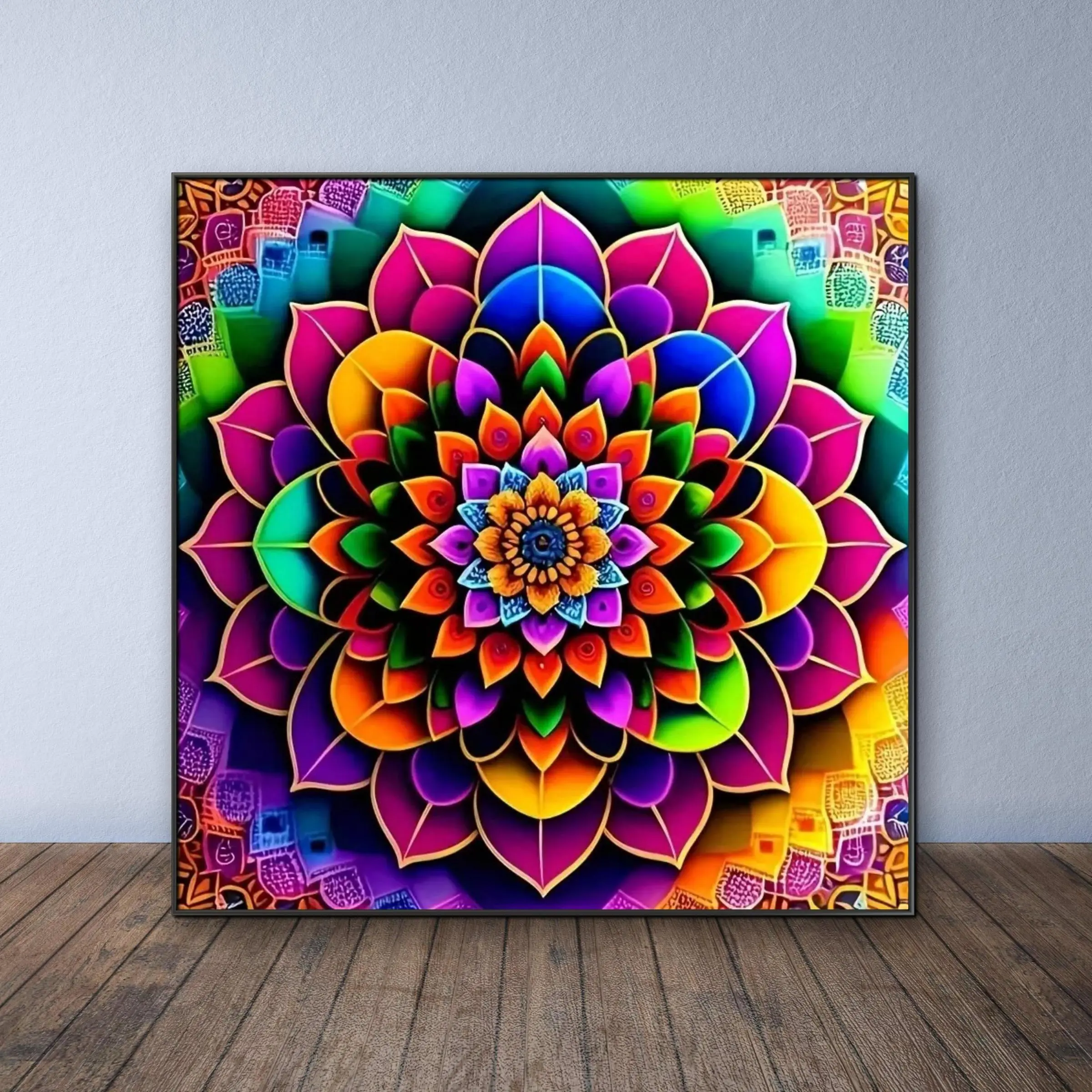 Colorful Mandala Pattern DIY Diamond Arts Colorful Painting Kit without Frame, DIY 5D Diamond Arts Colorful Painting Kit, Wall Art Decor for Home, Diamond Pattern Design, Craft