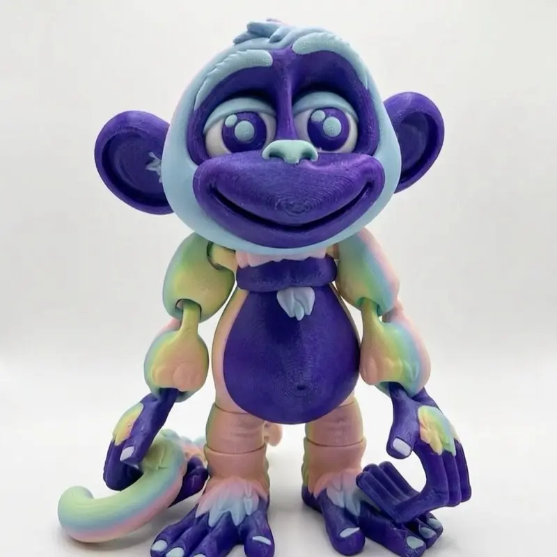 10-Inch 2-Color 3D Printed Monkey Statue Figurine, Colorful Ornaments for Home Decor, Room Decor Accent