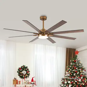 Parrot Uncle 65" Balachandran Modern Brushed Nickel DC Motor old Ceiling Fan with Dimmable LED Lighting & Remote Control - Downrod Mount, Quiet Reversible Airflow, Energy Efficient for Living Room/Bedroom/Porch