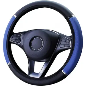 Car Steering Wheel Cover, Non-Slip, Elastic, Steering Wheel Cover for Men and Women, Universal Fit 15 Inches Cars, Vehicles, SUVs (Blue)