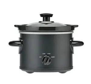 2 QT Slow Cooker, Matte Black Finish, Removeable Stoneware Pot