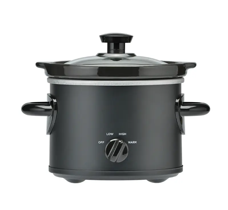 2 QT Slow Cooker, Matte Black Finish, Removeable Stoneware Pot