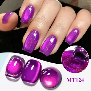 MTSSII 7ml Reflective Cat Eye Gel Nail Polish in 6 Vibrant Colors, Super Shiny Golden Cat Eye Nail Polish, Soak Off Salon Perfect for Christmas Decorations Gifts, New Year & Holiday Manicures, French Nail Art