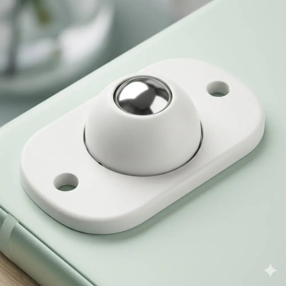 Multi-directional Silent Rolling Casters, Self-Adhesive No Drill Installation. Heavy Duty Mini Wheels for Cabinets, Luggage, Storage Bins. Durable Detachable Furniture Pads, Non-Slip Home Use Portable Rollers.