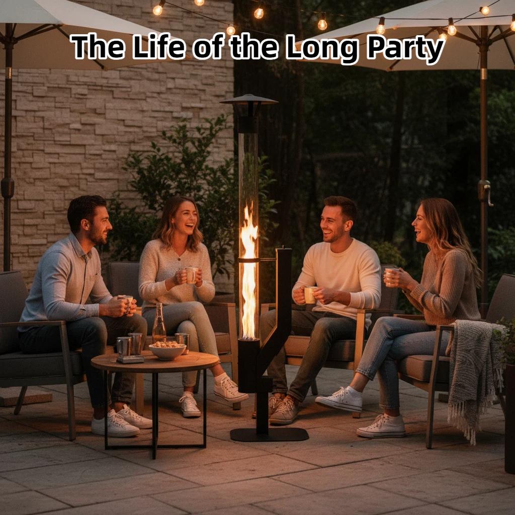 Outdoor Pellet Fire Feature with Vertical Flame | Modern Steel Patio Flame Column for Ambience & Atmosphere | Portable Decorative Fire for Backyard, Garden, Camping & Parties