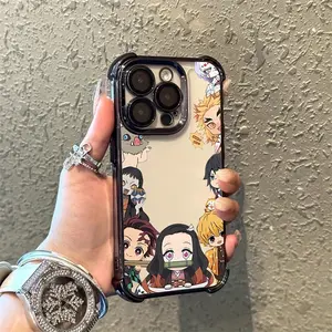 New Anime Slayers Demons Phone Suitable 17 16e 16 15 14 13 12 11 Pro Plus Samsung Galaxy S26 S25 S24 S23 S22 Anti Fall Transparent Soft Back Cover, High quality, Tech Enthusiasts, Casual christmas fall Phone Case