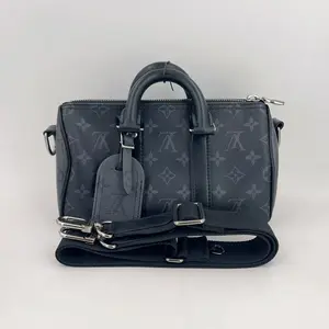 Pre-owned Louis Vuitton leather Crossbody Bags LV Keepall Bandouliere 25 Monogram Eclipse Travel Bag
