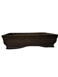 Handmade Concrete Bonsai Pot - Simple Black Handcrafted Planter for Your Bonsai Needs
