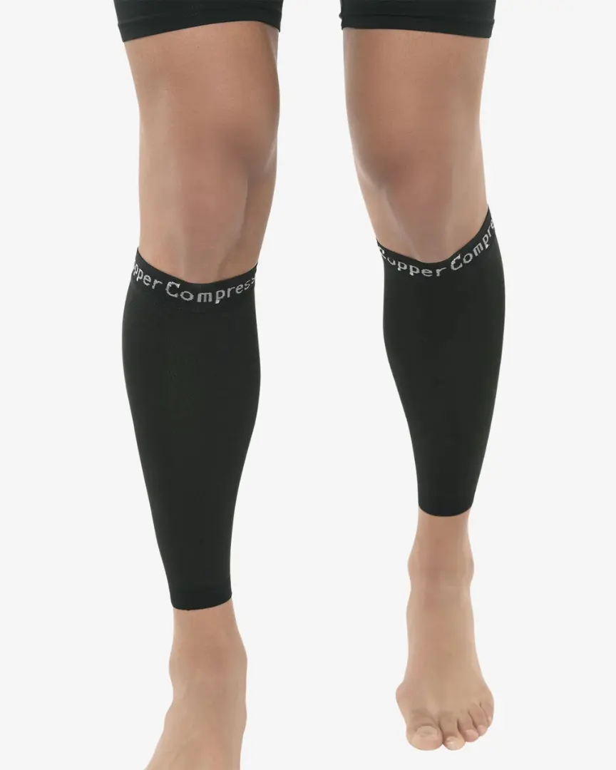 Copper Compression Calf Sleeves | Lower Leg Support for Runners, Athletes & Everyday Wear | Black Copper Compression Calf Sleeves | Lower Leg Support for Runners, Athletes & Everyday Wear | Black