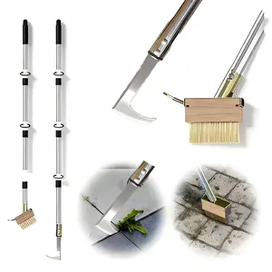 Must-Have Gap Cleaning Tool! 4-Section Assembled Gap Weeding Hoe & Gap Cleaning Brush. Clear weeds and leaves from narrow gaps in seconds!