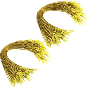 200 PCS Gold Christmas Ornament Hooks String Ribbon Hangers with Snap Locking Hanging Ropes Adjustable Toddler Proof for Xmas Holiday Tree Decorations